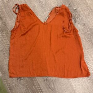 Black Tape Rust Orange Adjustable Strap Tank Top XL Flowy